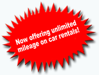 Now offering unlimited mileage on car rentals!